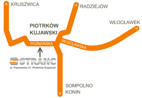 STRANC instalacje Poznaka 37,Piotkw Kujawski-Mapa